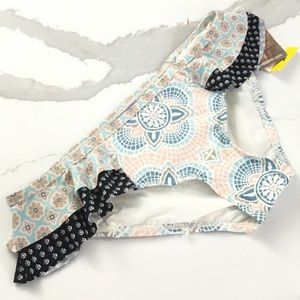 COCO RAVE Bohemian Ruffled Side Bikini Bottom NEW